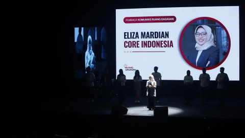 Sesi penyampaian Komunike Komunitas Muda dalam acara Youth Economic Summit 2024 pada 23 November, di Taman Ismail Marzuki, Jakarta.